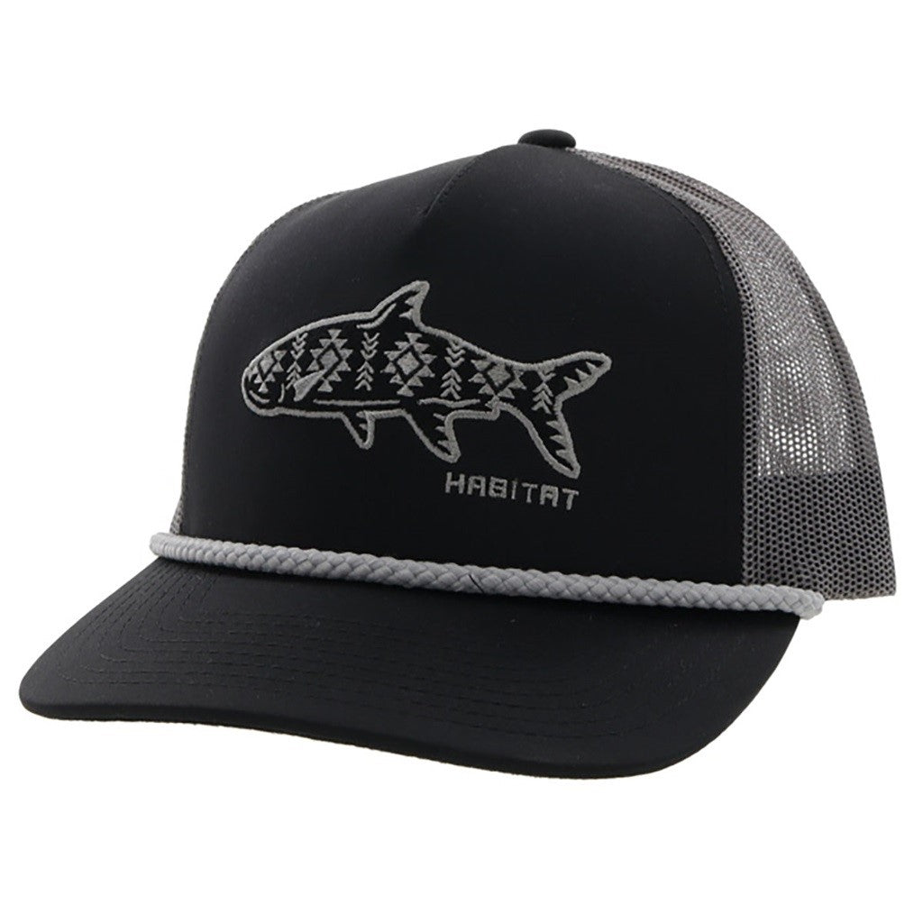 Hooey Men's Habitat 5-panel Black & Charcoal Trucker Cap 6014T-BKCH