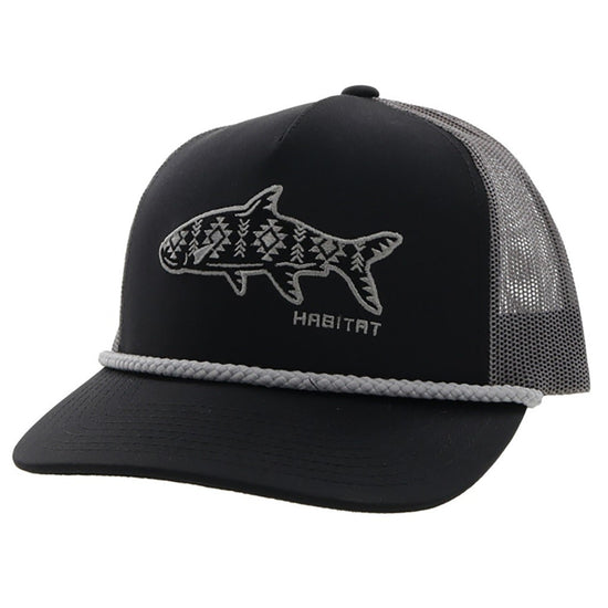 Hooey Men's Habitat 5-panel Black & Charcoal Trucker Cap 6014T-BKCH