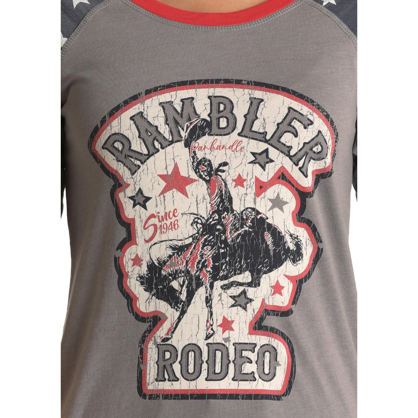Panhandle Ladies Rambler Rodeo 3/4 Sleeve Baseball T-Shirt WLWT21RZJA