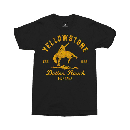 Changes® Unisex Yellowstone Bucking Bronco Black T-Shirt 66-498-3
