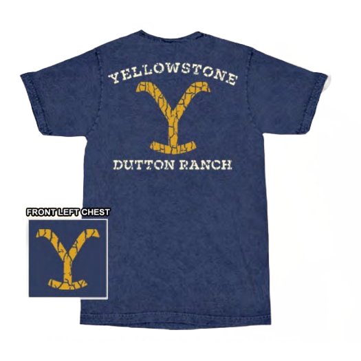 Yellowstone® Men's Mineral Wash Logo Short Sleeve Navy Blue T-Shirt 66-561-103