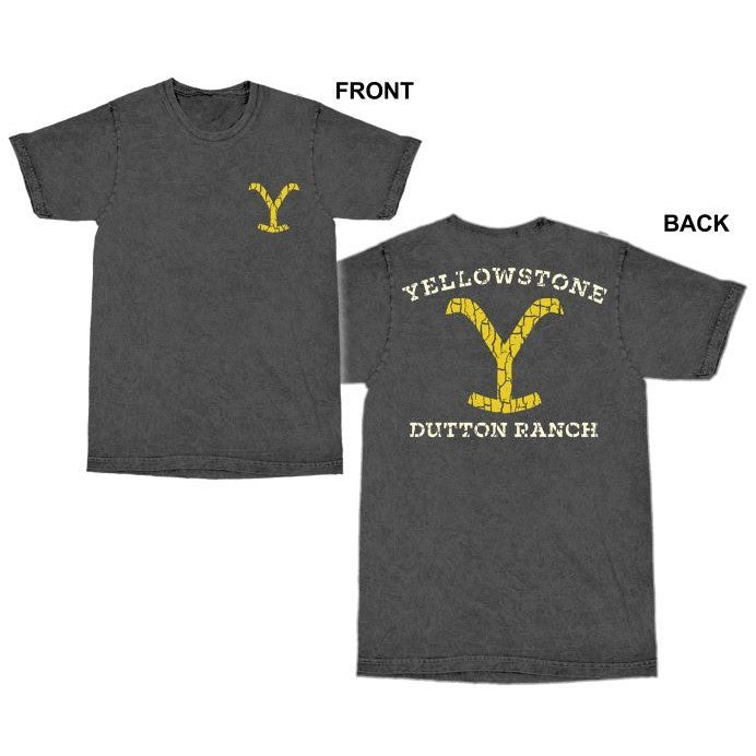 Yellowstone® Men's Mineral Wash Logo Short Sleeve Black T-Shirt 66-561-104