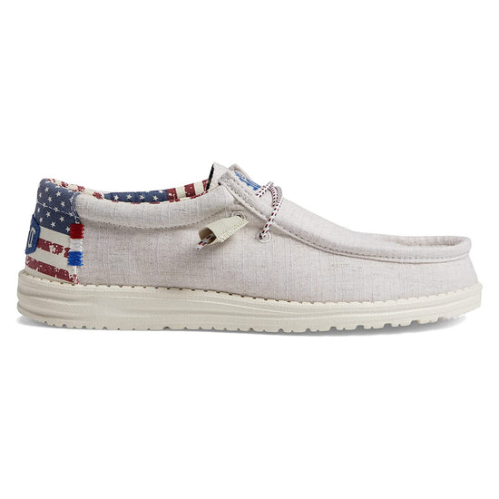 Hey Dude Men's Wally Off White Patriotic Casual Shoes 40001-1K1