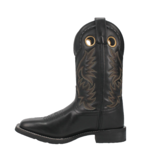 Laredo Men's Kane Square Toe Black Leather Western Boots 7710-BK