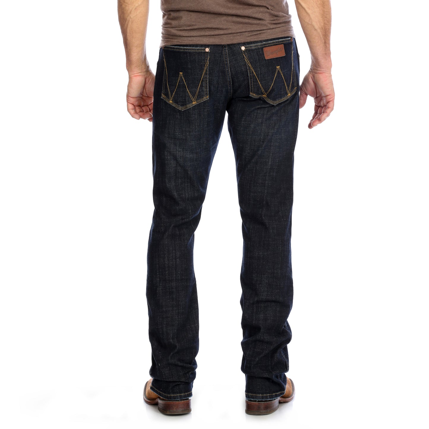 Wrangler Men's Retro Dark Blue Slim Fit Bootcut Jeans 77MWZDX