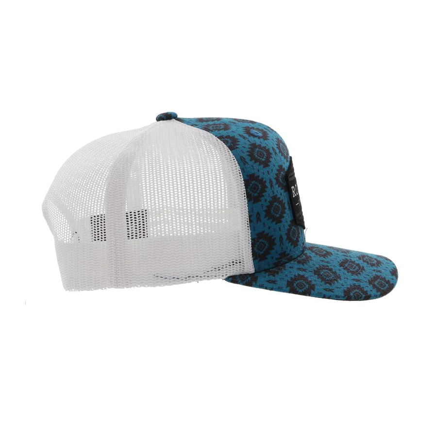 Hooey "Roughy" Black & Blue 6-panel Tribe Print Snapback Hat 4040T-BLWH