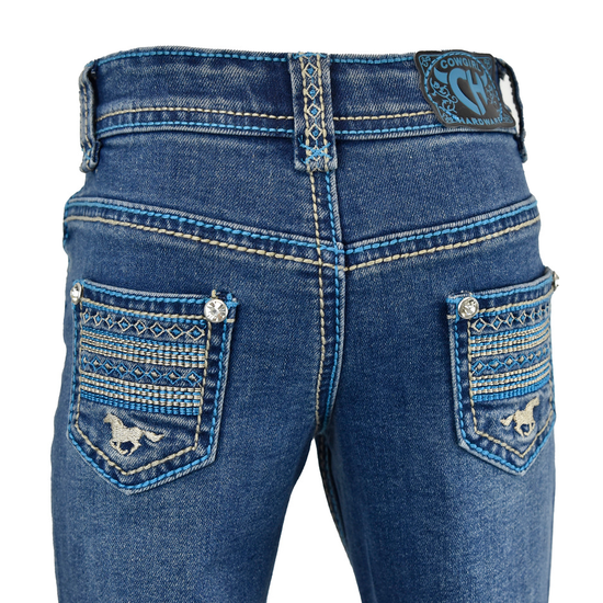 Cowgirl Hardware® Toddler Girl's Aztec Medium Wash Jeans 802134-455
