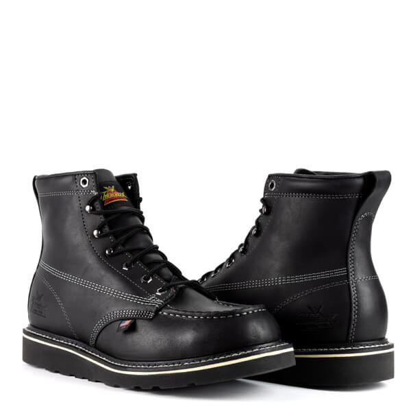 Thorogood® Men's 6" Midnight Series Black Moc-Toe Boots 814-6206