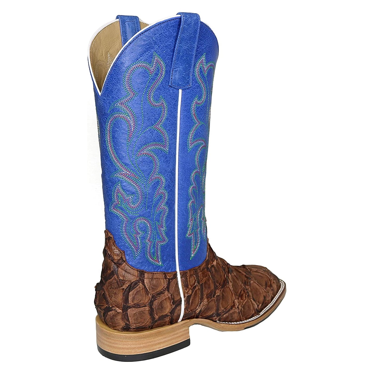 Horse Power Men's Pirarucu Cigar Matte Royal Blue Western Boots HP8007