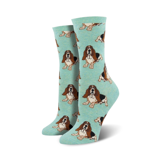 SockSmith Ladies Nothing But A Hound Dog Mint Heather Socks WNC878-HMT