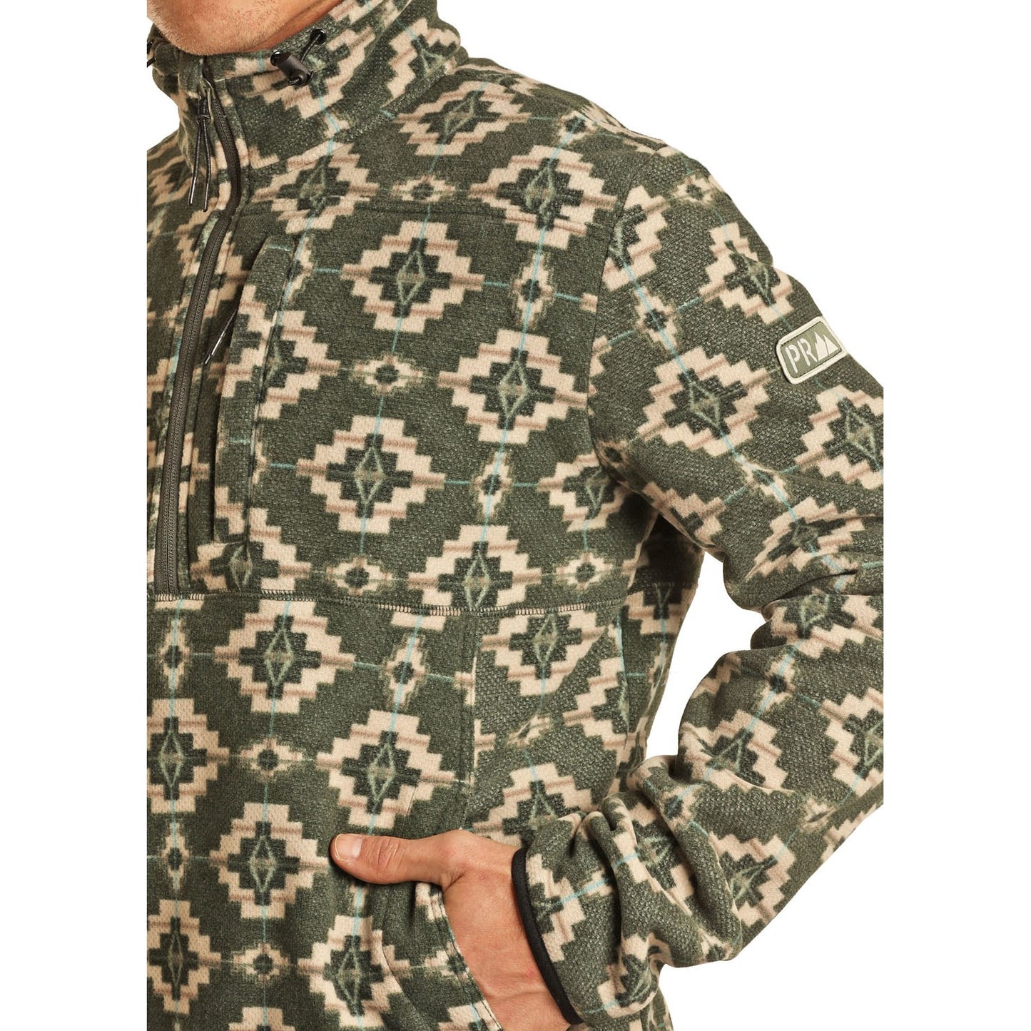 Powder River Outfitters Men's Aztec Knit Olive Pullover 91-1041-31