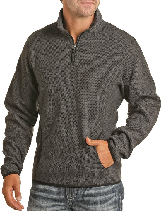 Powder River Outfitters Men's Grey Sweater Fleece Pullover 91-6661-01
