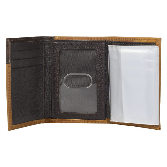 Nocona Men's Tri-Fold Brown Leather  Star Concho Wallet N500001302