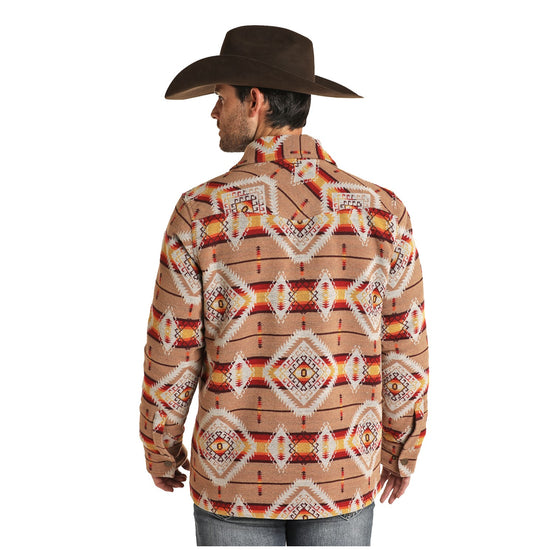 Powder River Men's Aztec Jacquard Wool Commander Jacket 92-1011-27