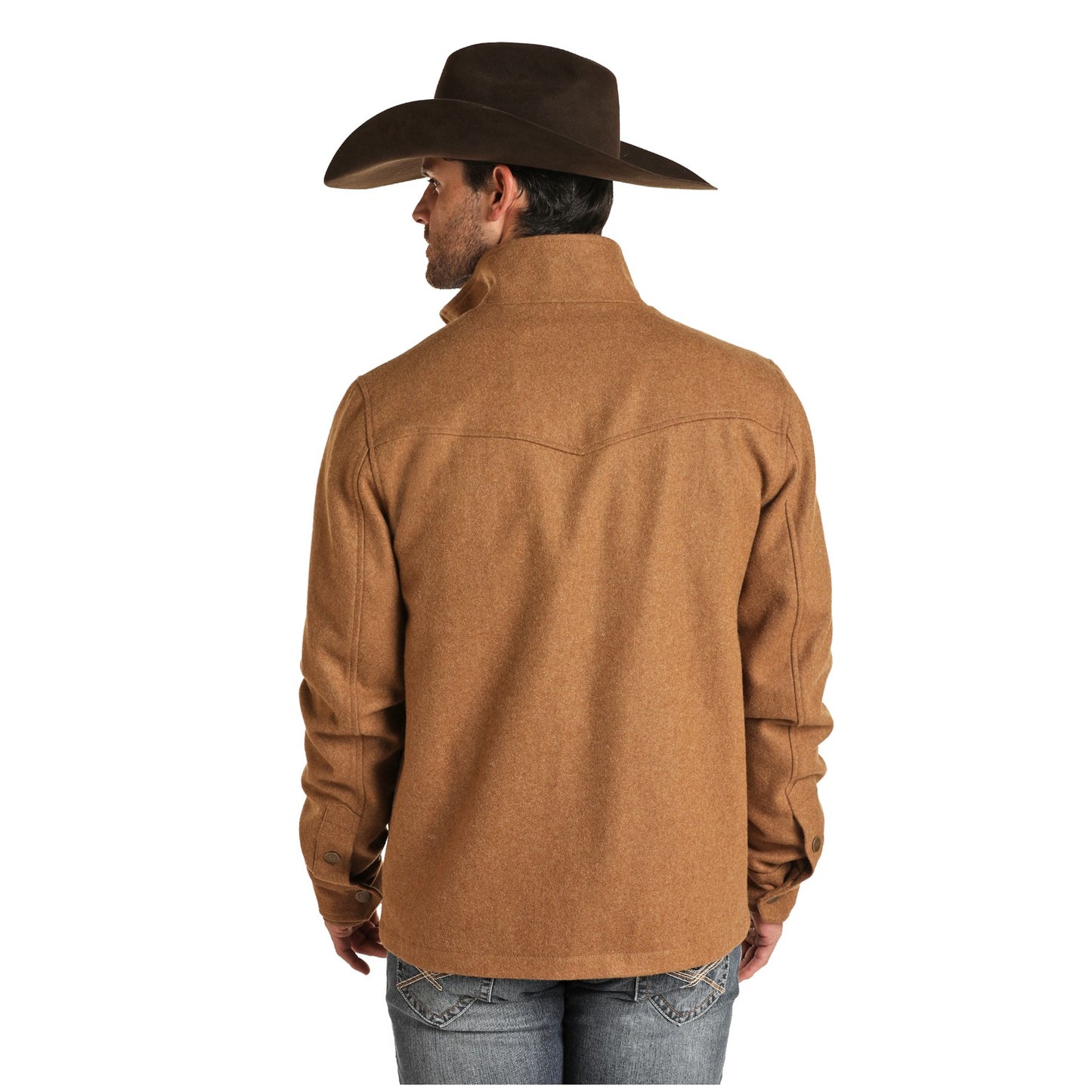 Powder River Outfitters Men's Solid Wool Camel Coat Jacket 92-1012-25