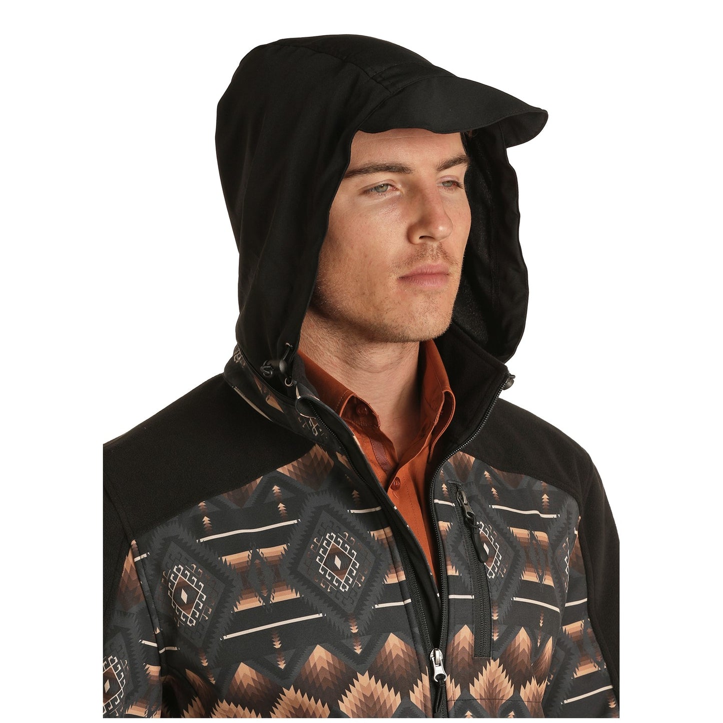 Powder River Outfitters Men's Black Aztec Softshell Jacket 92-1049-01
