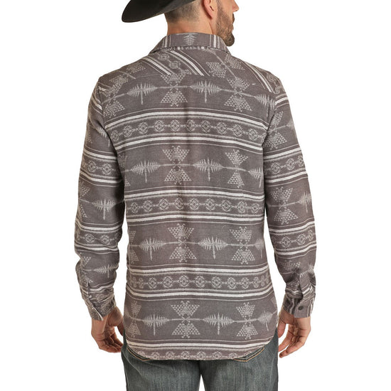 Rock & Roll Cowboy Men's Brushed Twill Jacquard Shirt Jacket 92-1117
