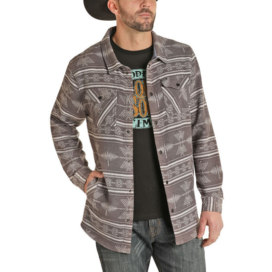 Rock & Roll Cowboy Men's Brushed Twill Jacquard Shirt Jacket 92-1117