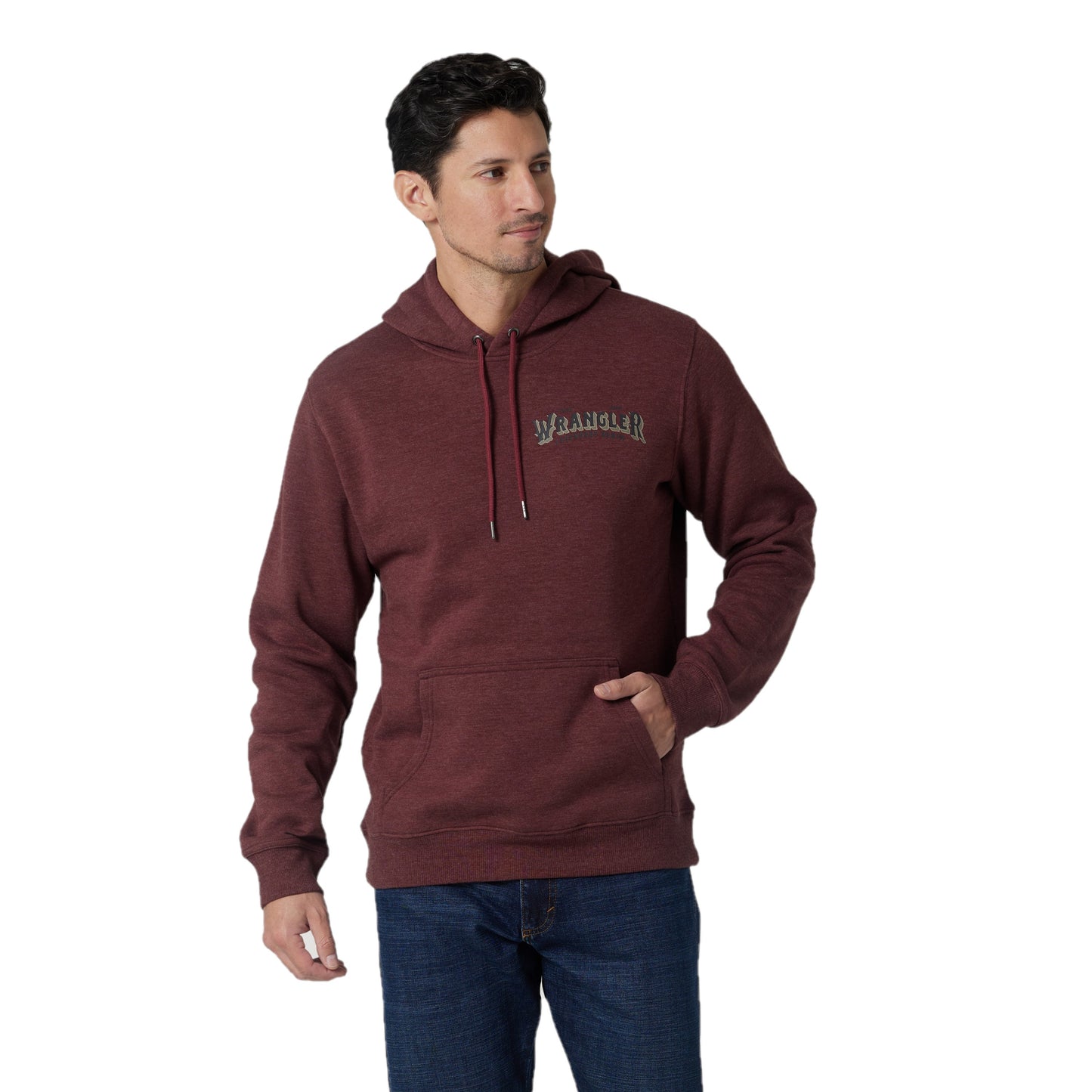 Wrangler® Men's MH Burgundy Heather Pullover Hoodie 112319257