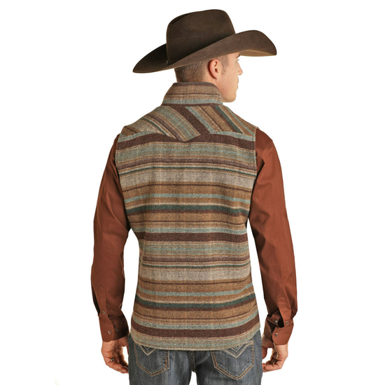 Powder River Outfitters® Men's Serape Stripe Brown Vest 98-1003-22