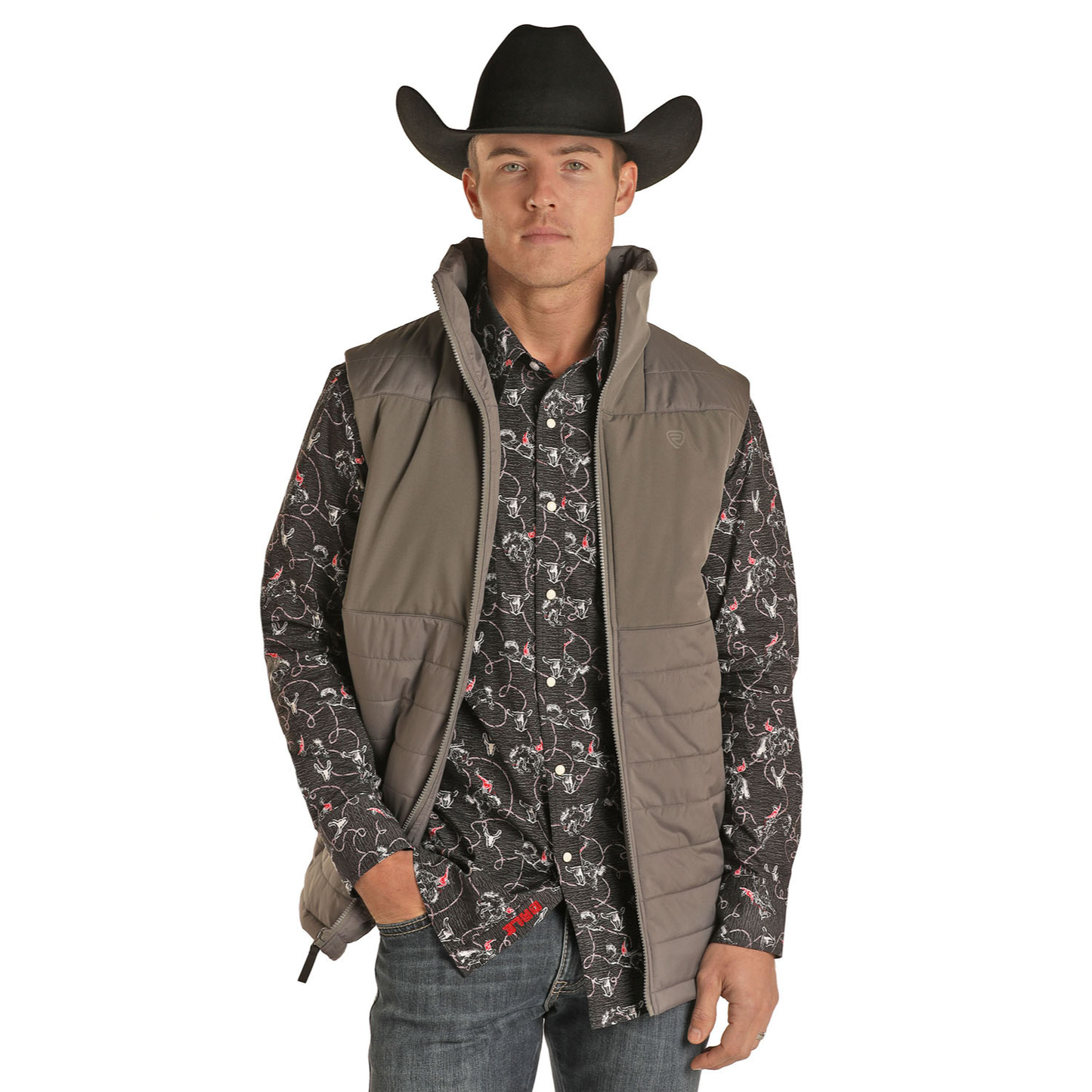 Rock & Roll Cowboy® Men's  Charcoal Grey Vest 98-1133-02
