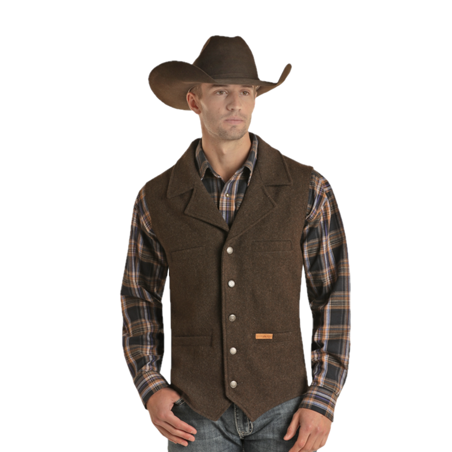 Powder River Outfitters Men's Solid Montana Dark Brown Vest 98X1176-22