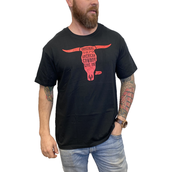 Justin Men's American Cowboy Black Short Sleeve T-Shirt J-G3176