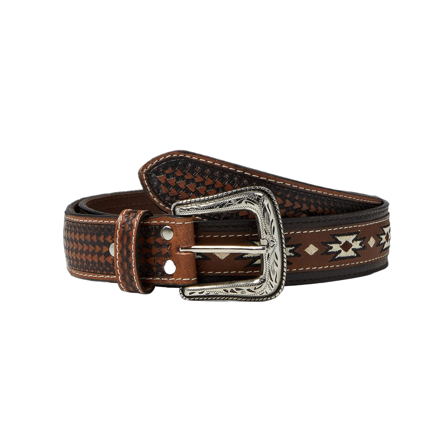 Ariat Men's Southwestern Tooled Brown Belt A1039502