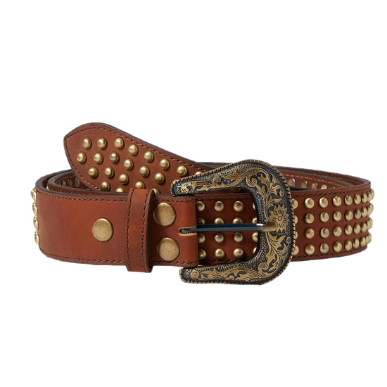 Ariat Ladies Studded Brown Western Belt A1570002