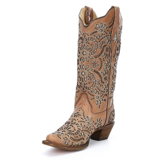 Corral Ladies Brown Glitter Inlay Boot A3352 - Wild West Boot Store