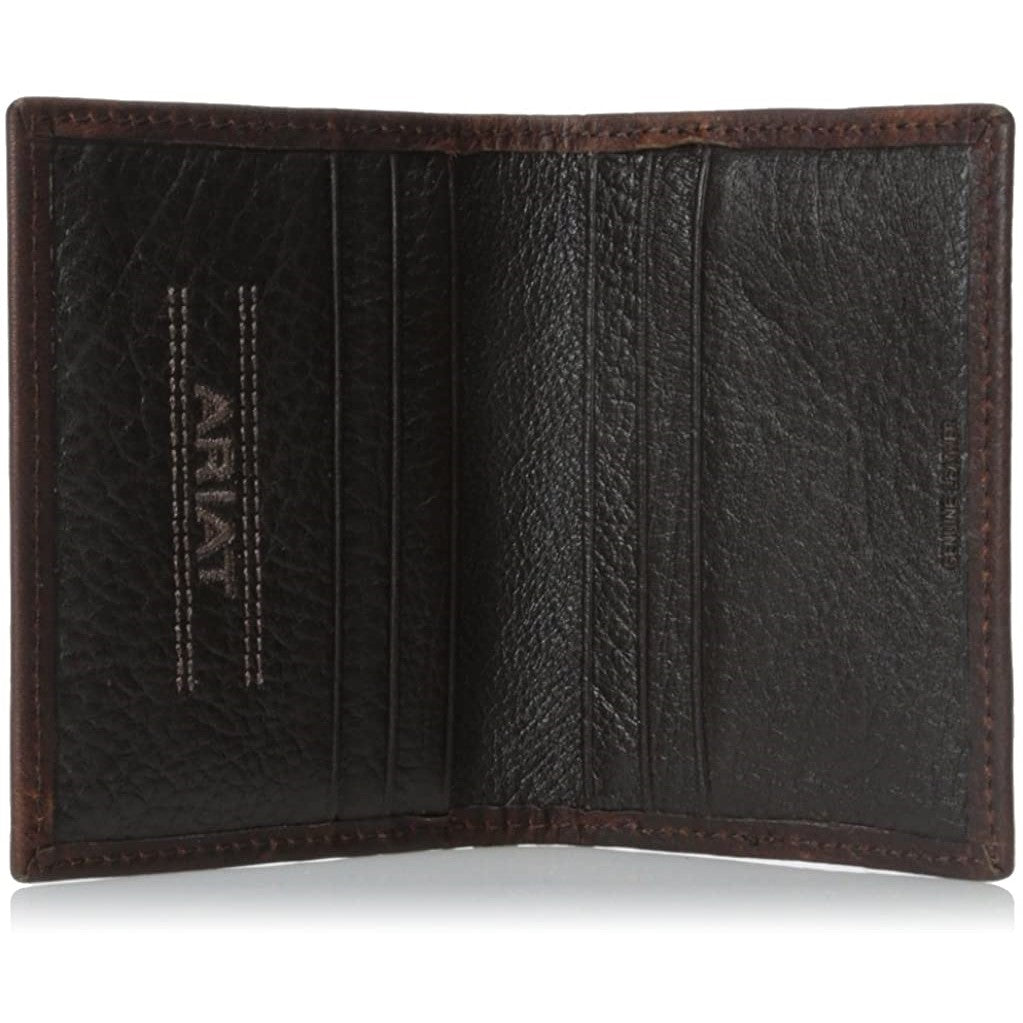 Ariat® Men's Rowdy Dark Copper Bi-Fold Money Clip Wallet A35124283