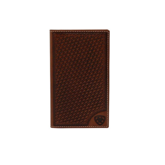 Ariat® Men's Rodeo Basketweave Shield Tan Wallet A3550308