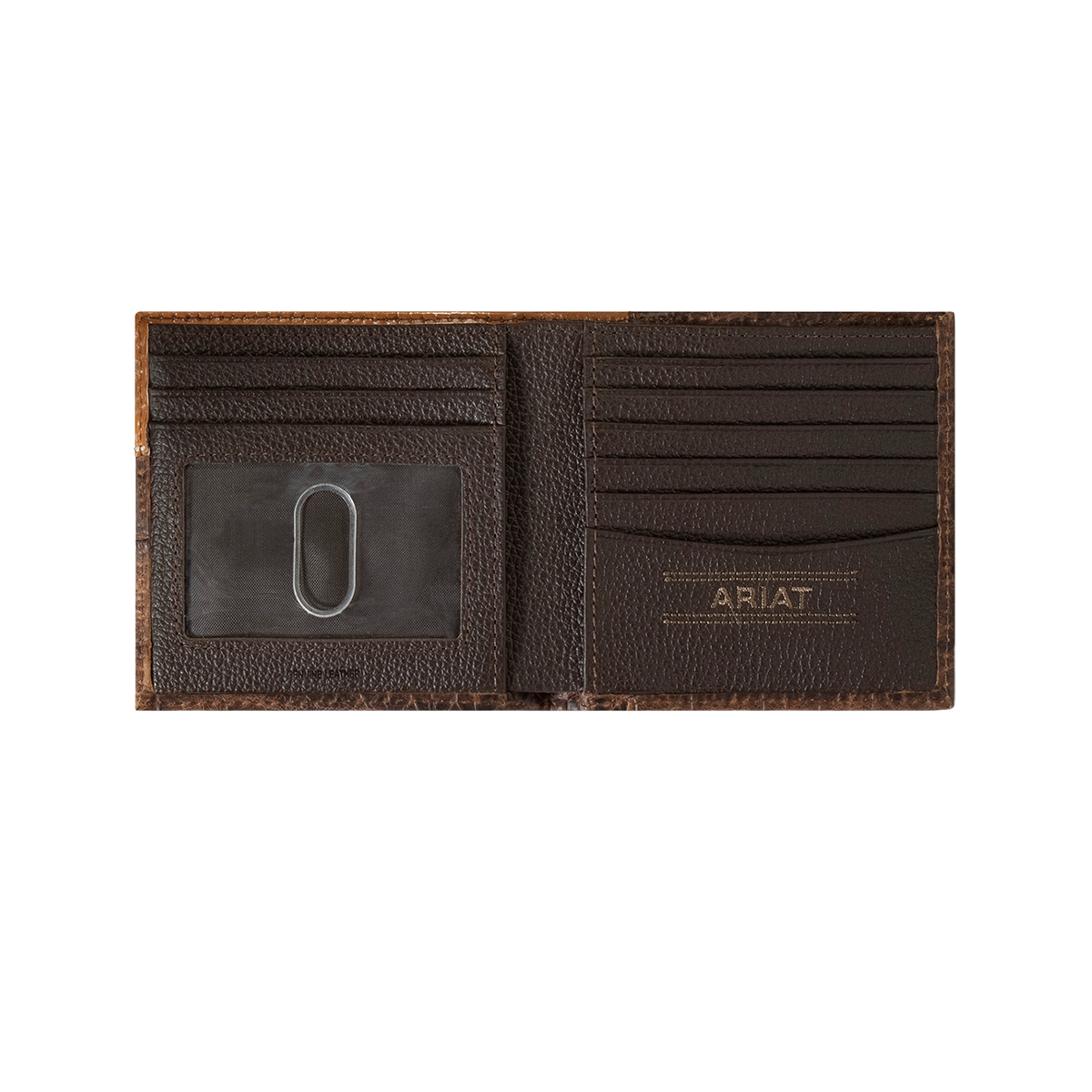 Ariat Large Brown Croco Floral Bifold Wallet A3553002