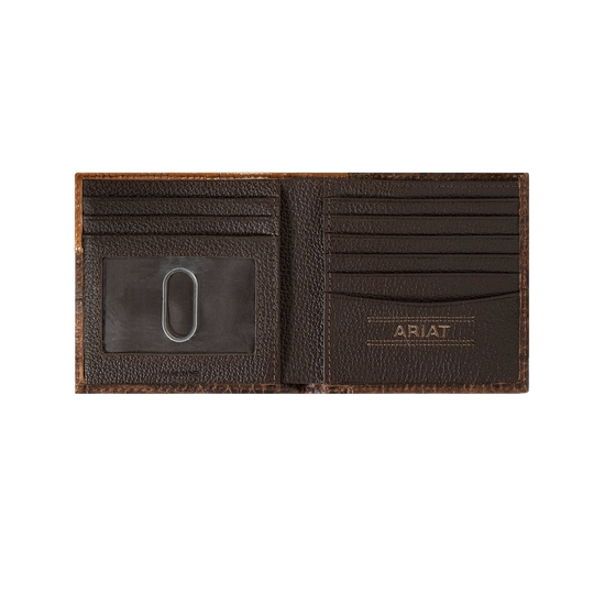 Ariat Large Brown Croco Floral Bifold Wallet A3553002