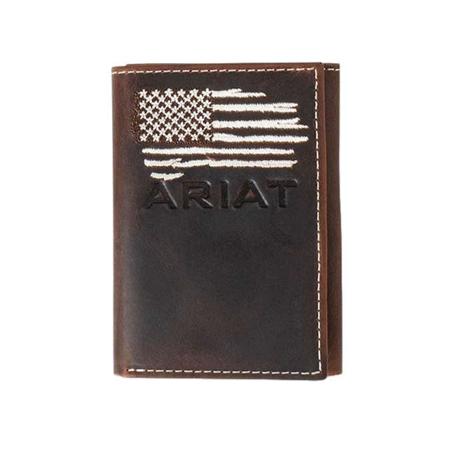 Ariat Distressed American Flag Trifold Wallet A3553934