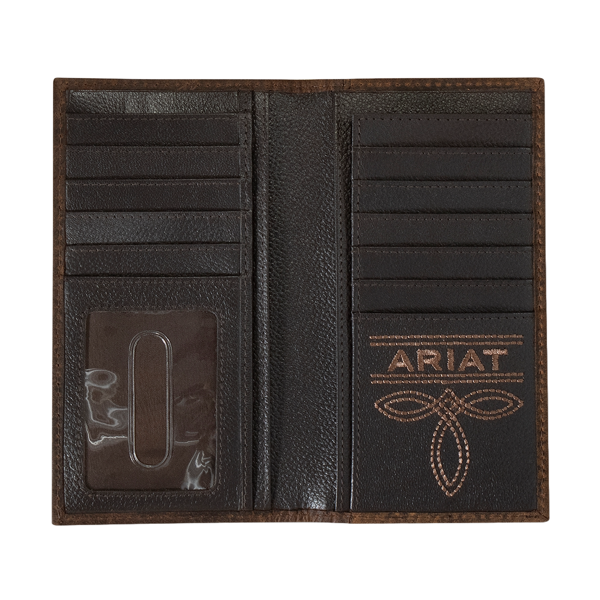 Ariat Bullhide Brown Embroidered Rodeo Wallet A3554302