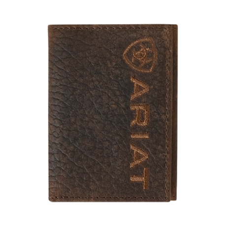 Ariat Bullhide Brown Embroidered Trifold Wallet A3554402