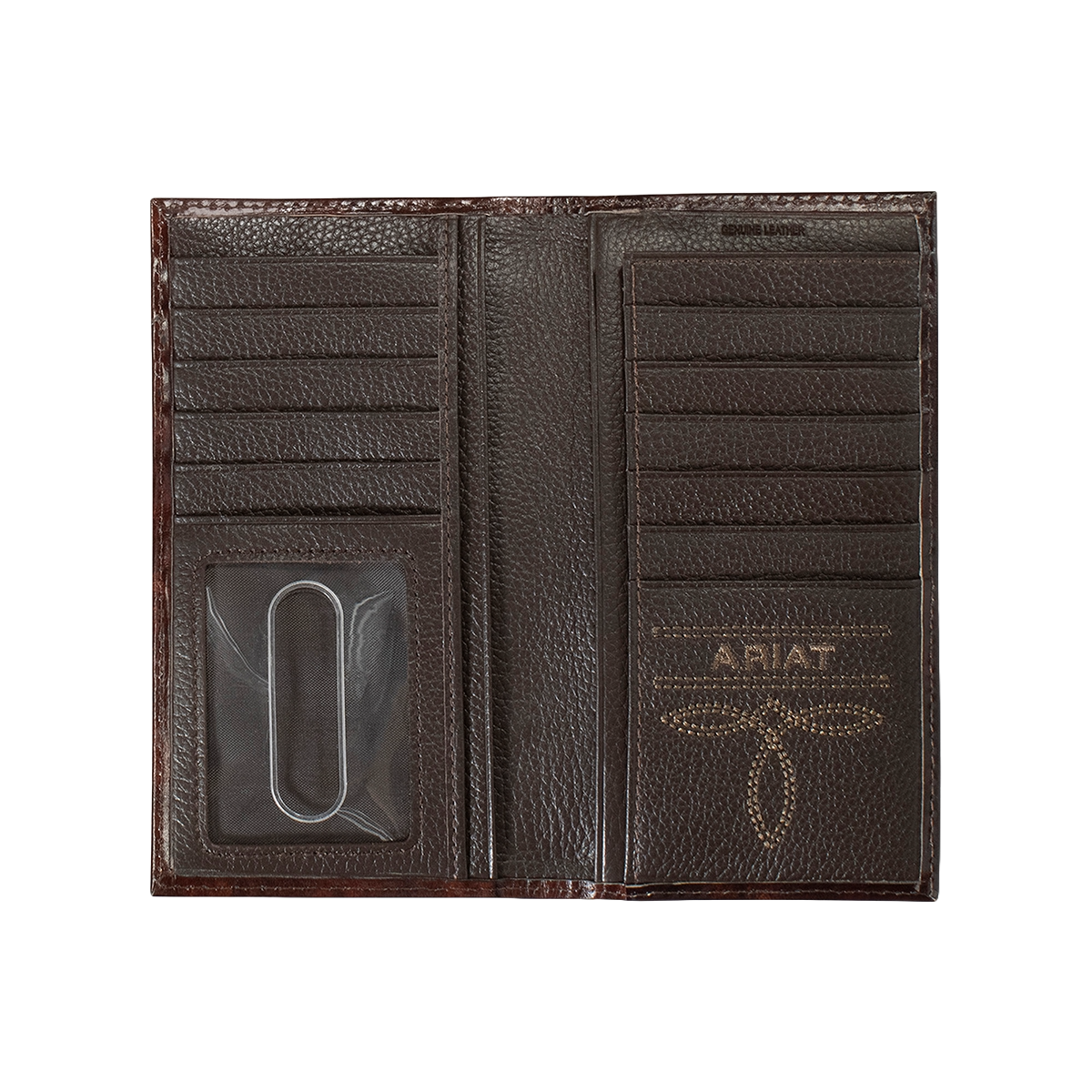 Ariat Men's Rodeo Feather Embossed Brown Leather Wallet A3557502