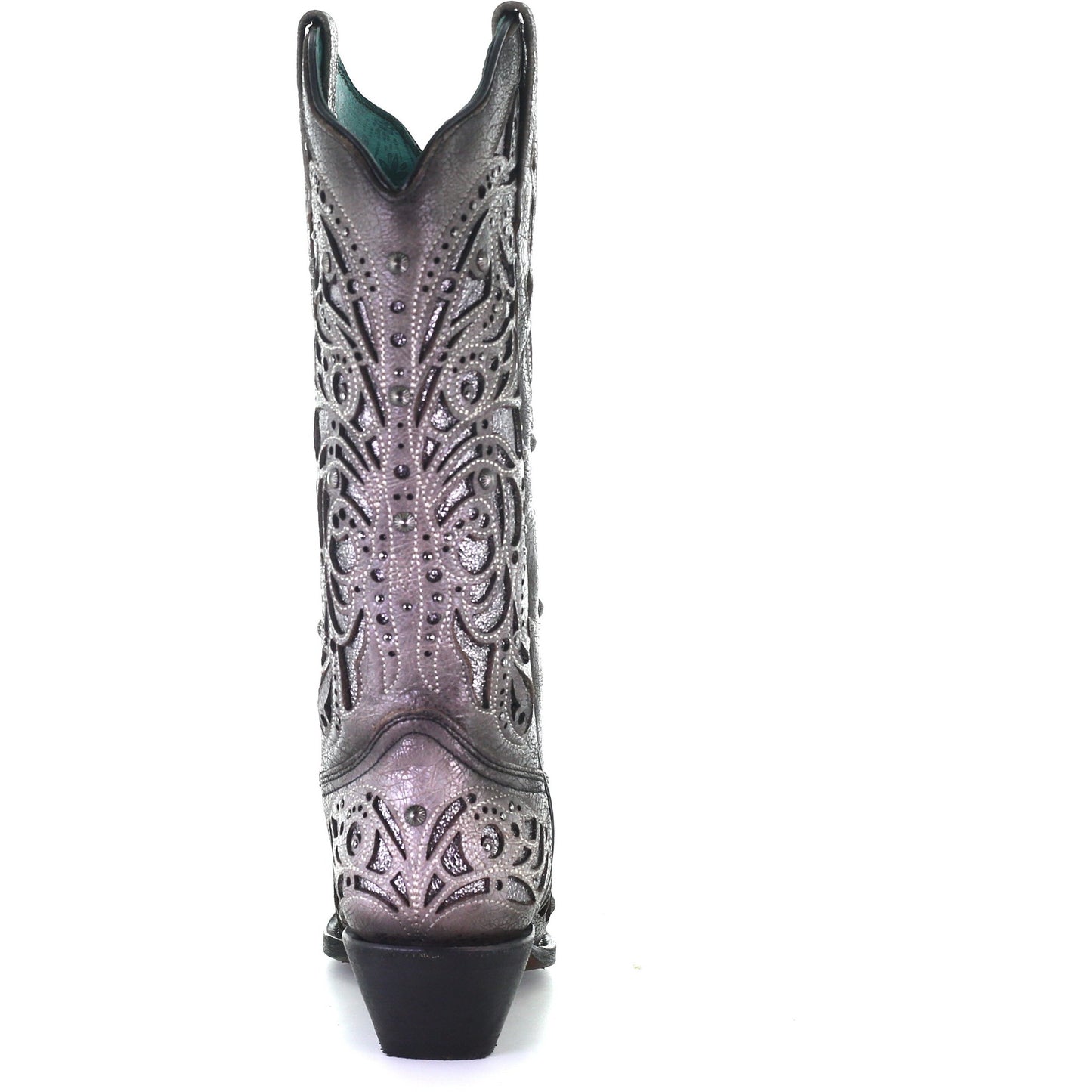 Corral Ladies Grey With Silver Inlay & Studs Embroidered Boots A3939