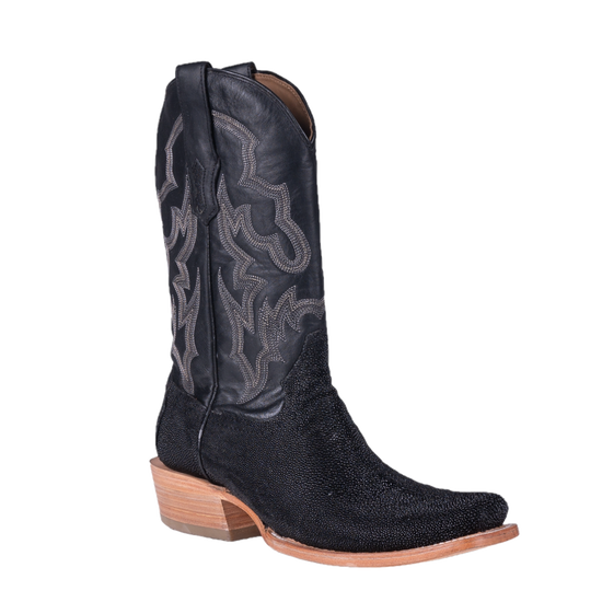 Corral Men's Stingray Black Embroidered Horseman Toe Boots A4423