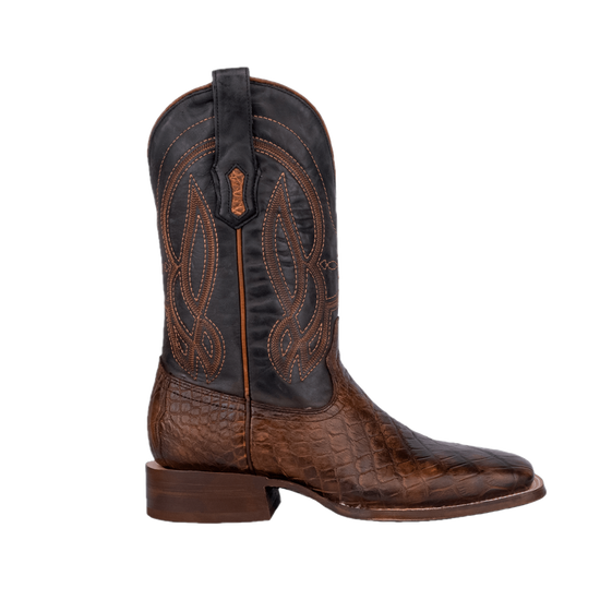 Corral Men's Brown & Black Alligator Embroidered Square Toe Boots A4495
