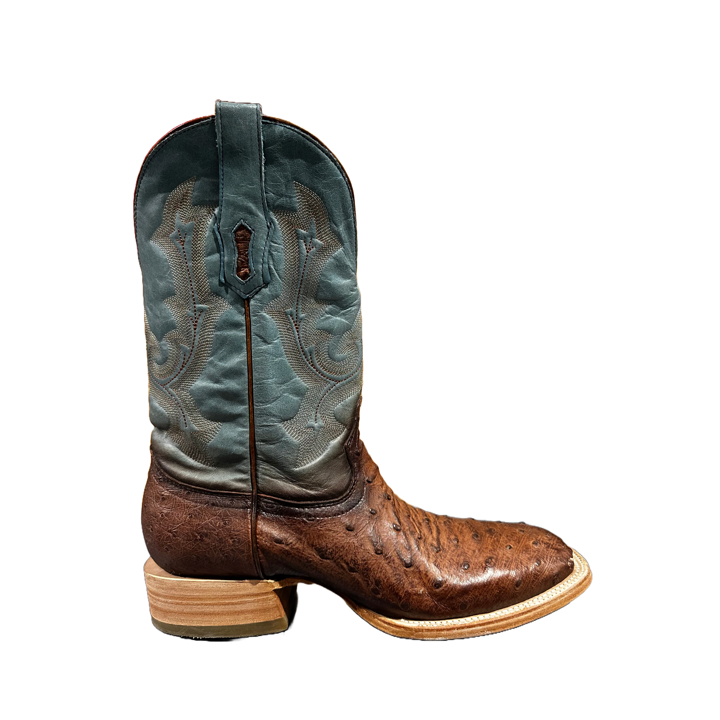Corral Men's Embroidered Cognac & Navy Ostrich Western Boots A4500
