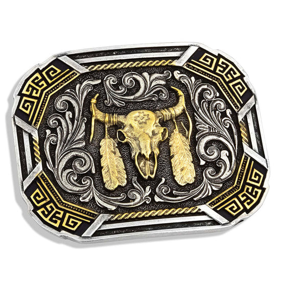 Montana Silversmiths® Southwestern Flair Buffalo Skull Attitude Buckle A741