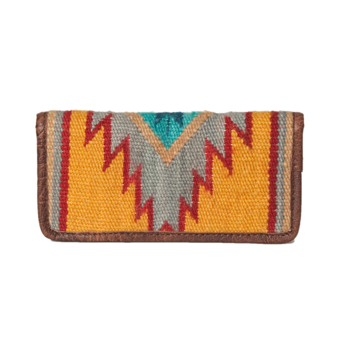 American Darling Weaved Wool Saddle Blanket Leather Wallet ADBG644