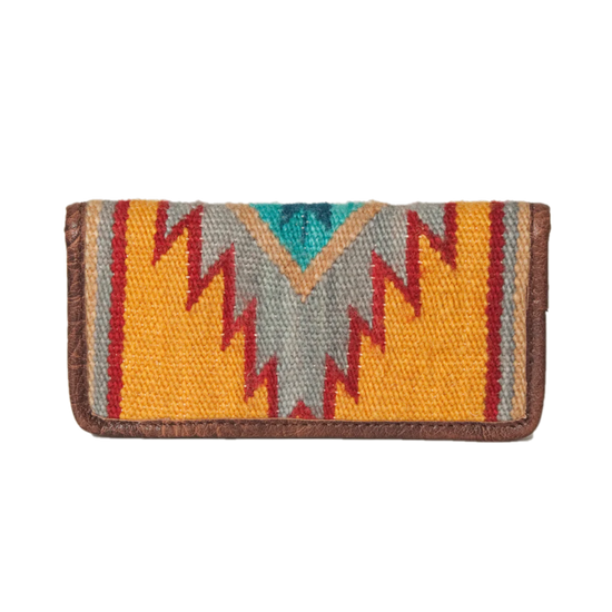 American Darling Weaved Wool Saddle Blanket Leather Wallet ADBG644