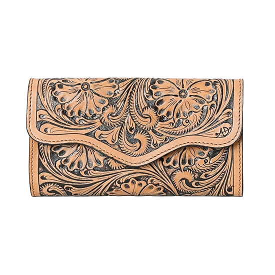 American Darling Floral Tooled Aztec Leather Handbag Purse ADBG772