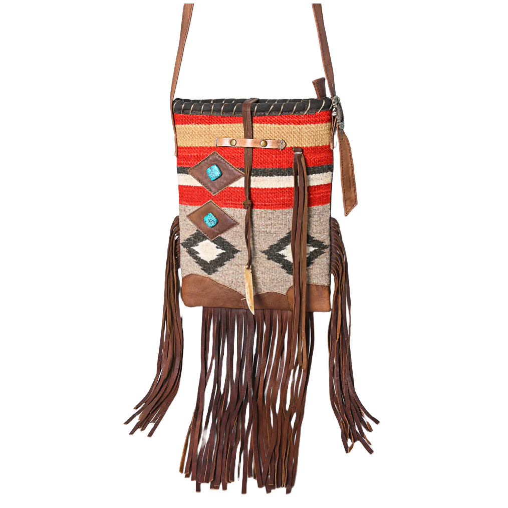 American Darling Ladies Saddle Blanket Western Turquoise Crossbody Bag ADBG891