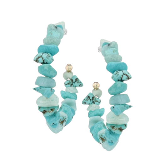 Montana Silversmiths Ladies Endlessly Turquoise Stone Hoop Earrings AER5566