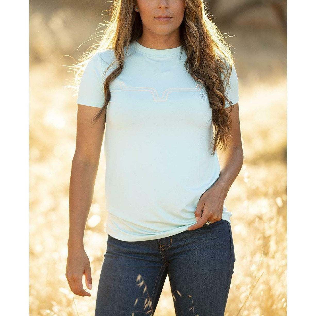 Kimes Ranch Ladies Outlier Tech Aqua Short Sleeve T-Shirts OUTLIR-AQUA