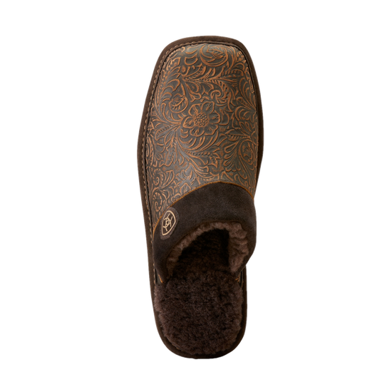 Ariat Men's Silversmith Embossed Tooling Brown Slip-On Slippers AR3799-200